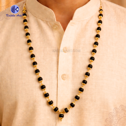 karungali mala gold cap ebony wood