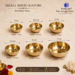 ,*Small Pure Brass Bhog Katori Set (6 Sizes) | Nested Space-Saving Pooja Bowls for Prasad, Roli & Chawal | Premium Brass Katori Set - Image 3