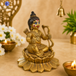 ,*5 Inch Brass Ram Lalla Bal Roop Statue (Colored) | Hand Painted Shree Ram Idol | Small Bal Swaroop Bhagwan Ram Murti for Home Temple & Gifting - Image 4