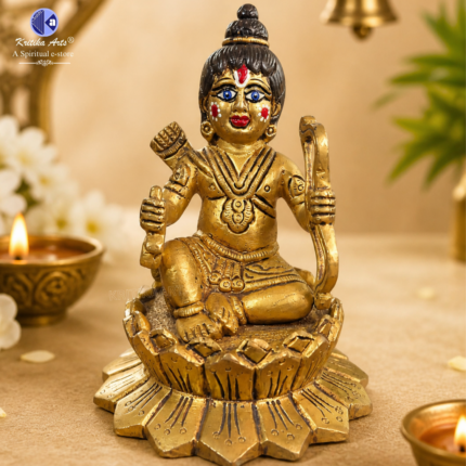 5 inch brass Ram Lalla Bal Roop statue hand painted