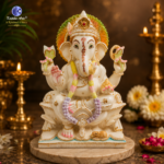 Hybrid Poly Marble Ganesh Idol 9 Inch