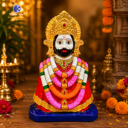Hand Painted Khatu Shyam Ji Idol in Hybrid Poly Marble