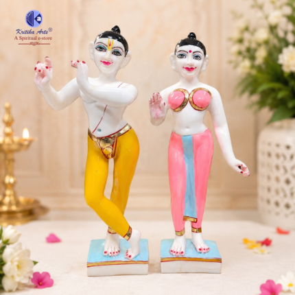 Poly Marble ISKCON Radha Krishna Idol 11 Inch