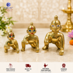,*Ashtadhatu Brass Laddu Gopal Idol | Mini Laddu Gopal Murti Size 1, 2 & 3 for Home Temple - Image 3