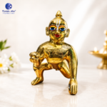 ,*Ashtadhatu Brass Laddu Gopal Idol Size 9 | Large Bal Gopal Murti 8.5 Inch for Home Temple - Image 2