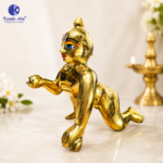 ,*Ashtadhatu Brass Laddu Gopal Idol Size 9 | Large Bal Gopal Murti 8.5 Inch for Home Temple - Image 3