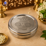 ,*Stainless Steel Pooja Set Dabba with 7 Containers (Size 8) | Roli Chawal Kumkum Chandan Storage Box | Pooja Samagri Organizer for Home Mandir - Image 5