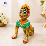 ,*Ashtadhatu Laddu Gopal Radha Rani Jugal Jodi Murti Size 5 | Metal Laddu Gopal with Radha Rani Combo Set for Home Temple - Image 3