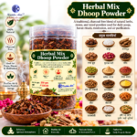 Herbal Mix Dhoop Powder 200gm Natural Charcoal Free Pooja Havan Dhoop by Kritika Arts