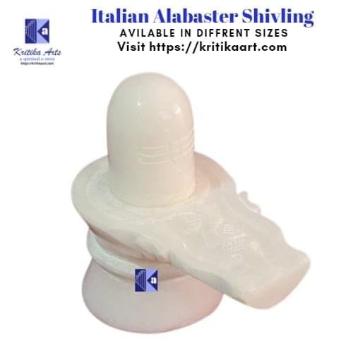 ,*Pure White Italian Alabaster Shivling" - Image 1