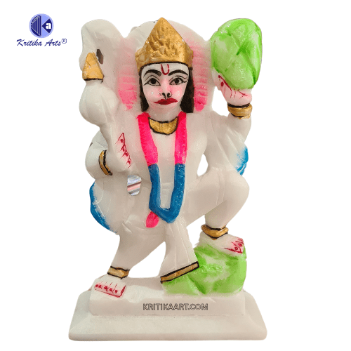 Pure White Italian Alabaster Hanuman Ji Murti - Image 1