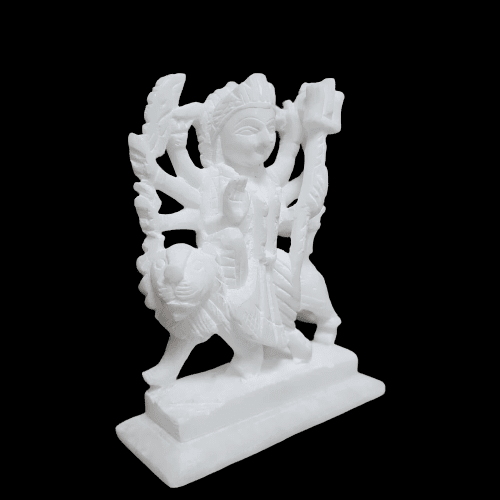 Pure White Marble Maa Durga Murti - Image 2