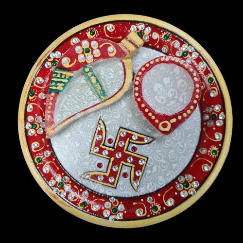 Puja Arti Thali Marble Handicraft Set 6 Inch - Image 1