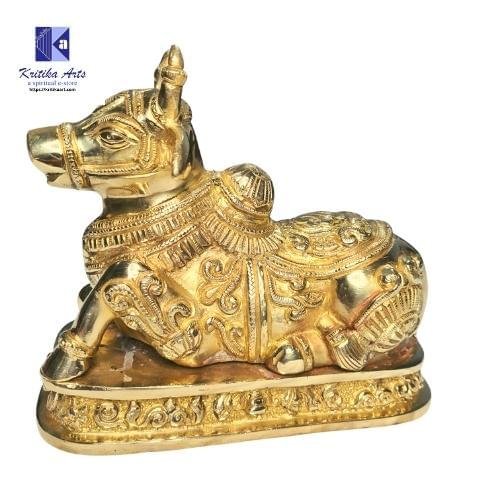 Brass Nandi Idol Super Fine Quality 8 Inch - Image 2