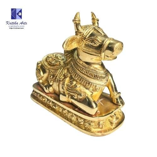 Brass Nandi Idol Super Fine Quality 8 Inch - Image 1