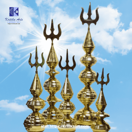 Brass Heavy Mandir Shikhar Kalash with Trishul