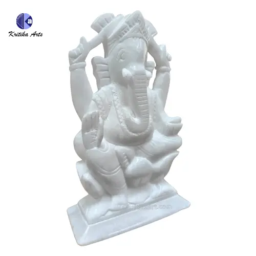,Elegant Pure White Shree Ganesh Murti - Image 2