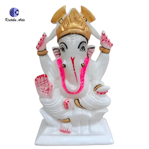'*White Italian Shree Ganesh Murti - Image 1