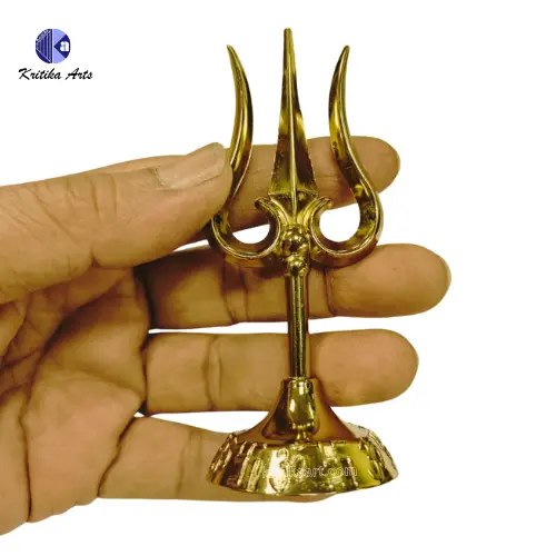 ,*Lord Shiva Trishul Small Sizes I Pure Gold Finish I Electroplated - Image 2